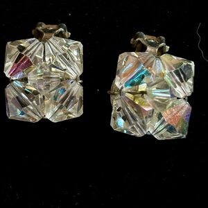 Estate Vintage Crystal Clip-on Earrings